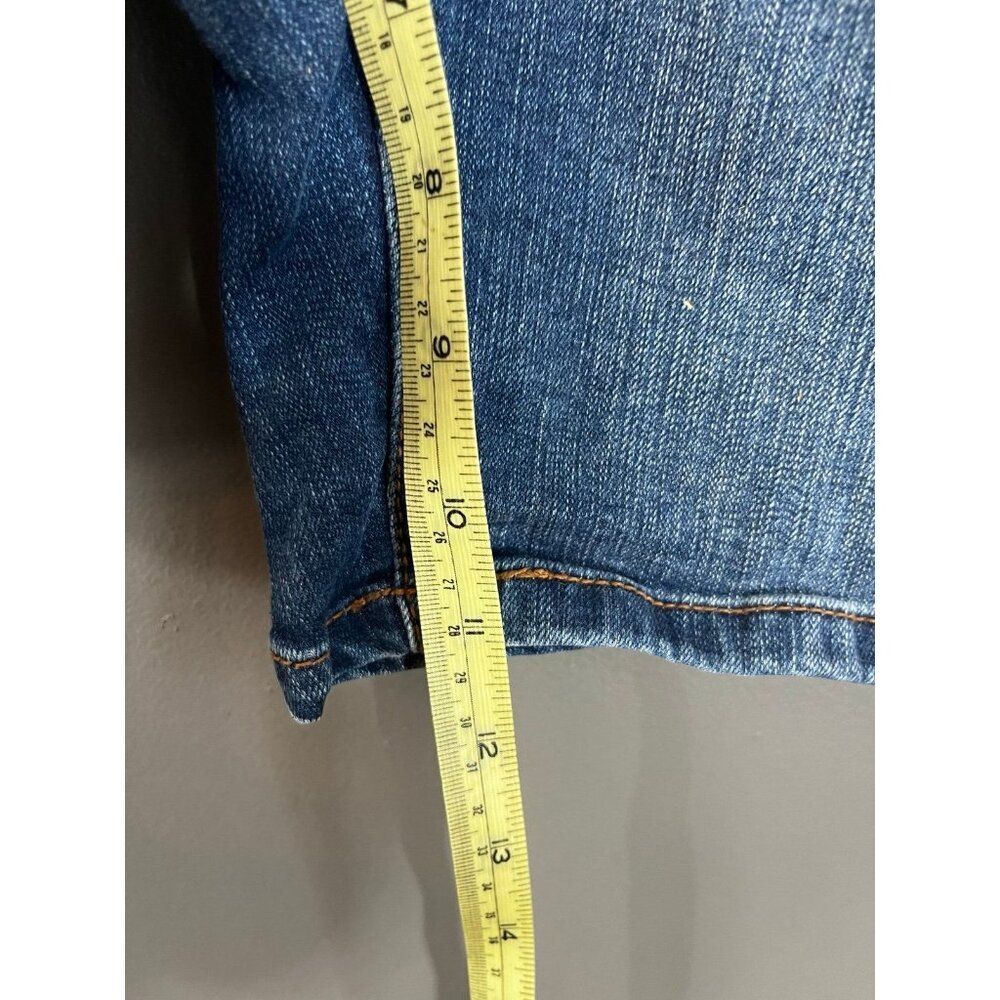 Torrid size 22 distressed dark wash jean shorts. Bermuda style. - Picture 4 of 5